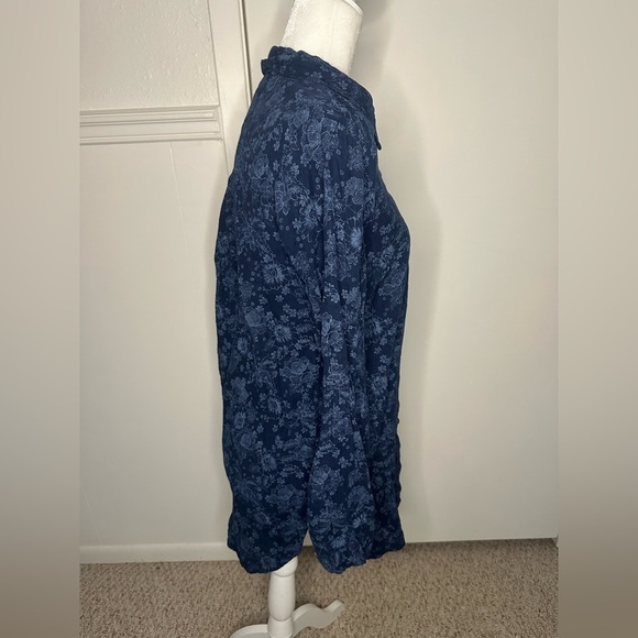 Pure Jill Navy Floral Blouse size S - Picture 3 of 10